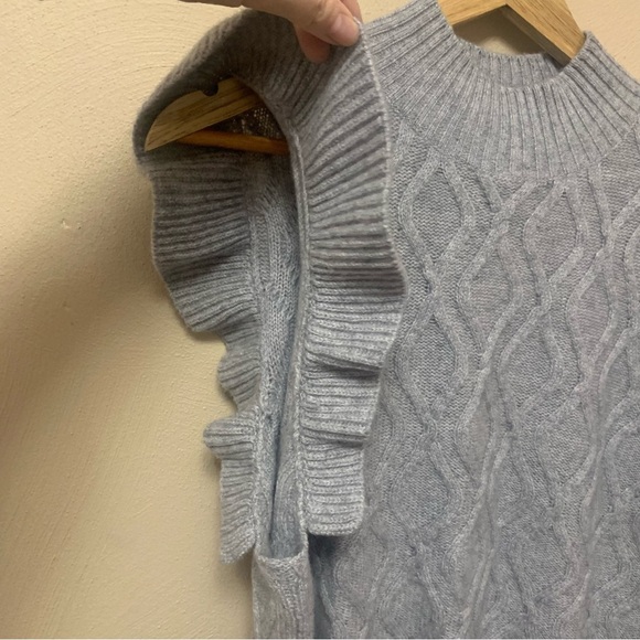 Aqua Cashmere Diamond Knit Cashmere Sweater Vest Gray Grey Size Large - Picture 3 of 5